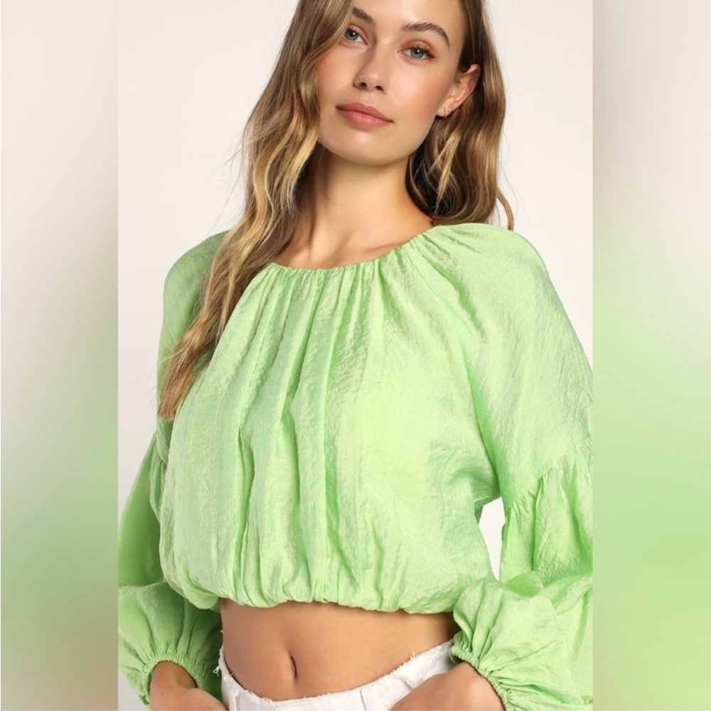 💚 Lulus Green Top Elastic On The Bottom Women’s Size S